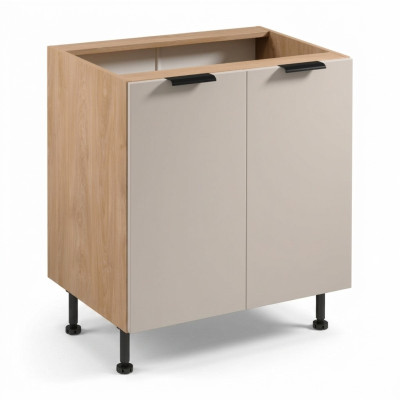 Mobiele keukentafel met twee deuren onder het werkblad