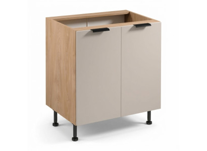 Mobiele keukentafel met twee deuren onder het werkblad