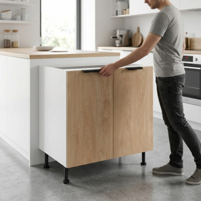 Mobiele keuken met deuren, wit