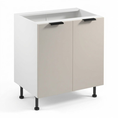 Moderne keuken met twee witte deuren
