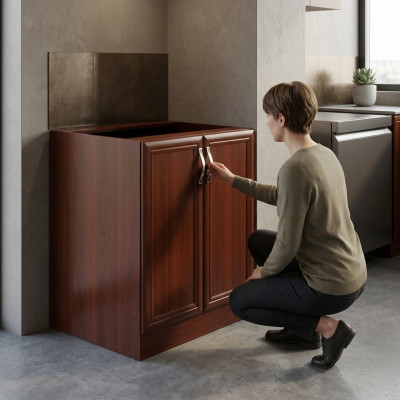 Mobiele keukenwasbak met dubbele kraan