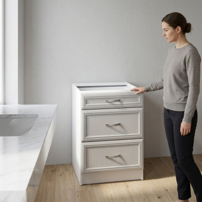 Mobiele keukentafel met lades