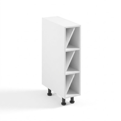 Smalle witte flessenplank met vakken