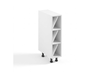 Smalle witte flessenplank met vakken