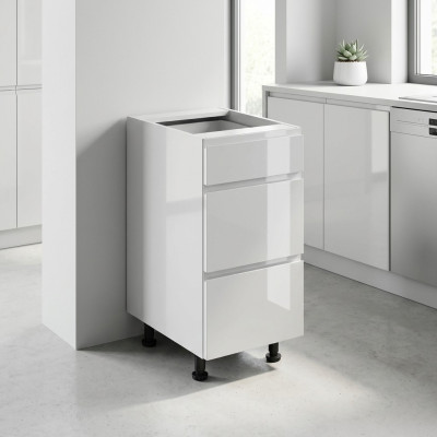 Mobiele meubels met lades onder het blad, 3 glanzende lades