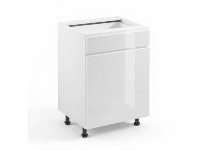 Mobiele keuken met lade en glanzende planken