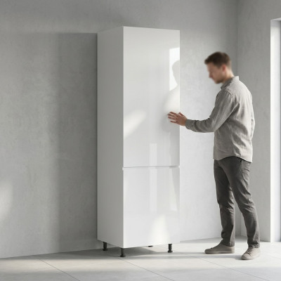 Ingebouwde koelkast kast, witte keuken