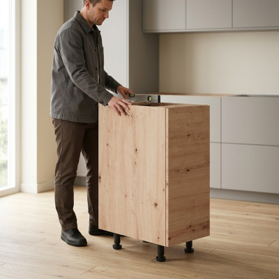 Mobiele keukenkast in beige
