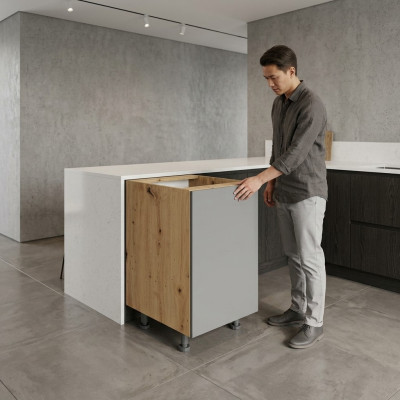 Mobiele tafel met middelste plank voor de keuken