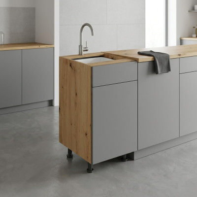 Mobiele keukentafel met lade en planken