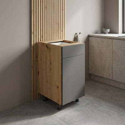 Mobiele keukentafel met lades en planken