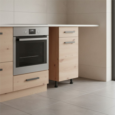 Keukenmeubel met planken en spoelbaklade