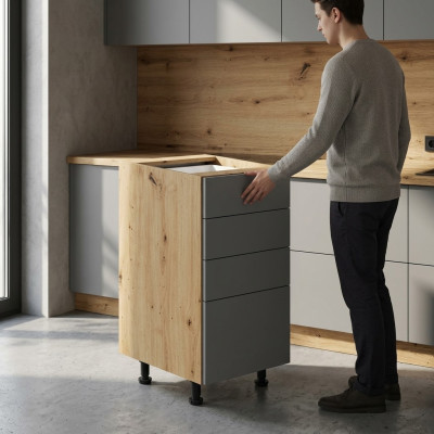 Mobiele keuken met lades