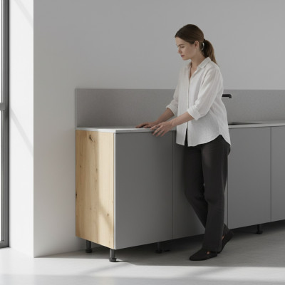 Mobiele keukentafel met centraal blad