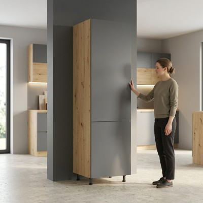 Keuken kast met planken, hoge kast, dubbele deuren