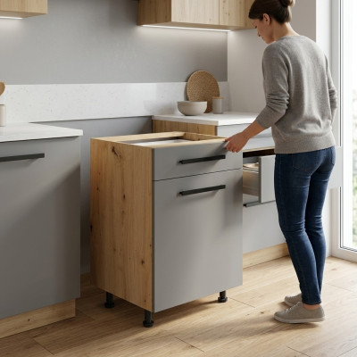 Mobiele keuken met lade en interne planken