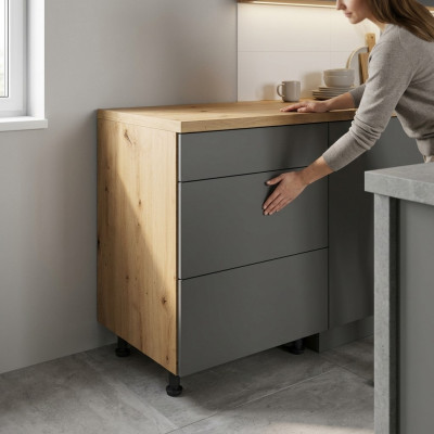 Mobiele keuken met lades en 3-lade keukenkast