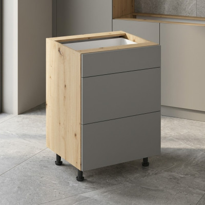 Mobiele keuken met lades en 3-lade keukenkast