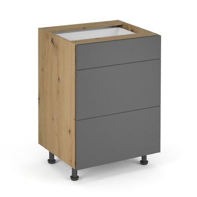 Mobiele keuken met lades en 3-lade keukenkast