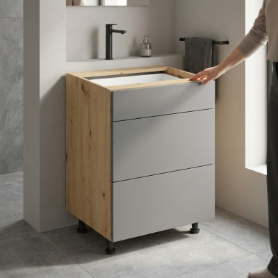 Mobiele keukentafel met 3 lades