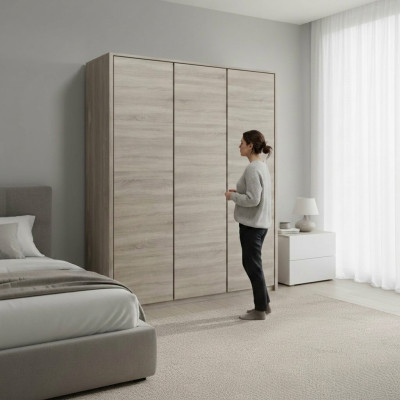 Multifunctionele houten slaapkamerkast