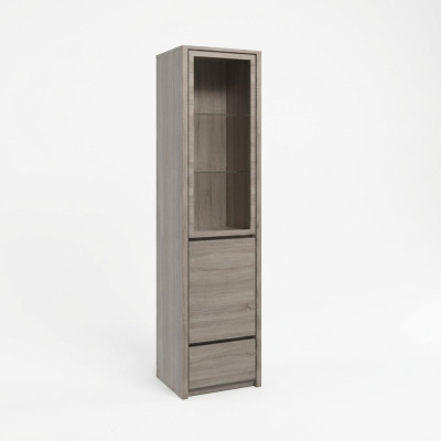 Elegante moderne grijze vitrinekast