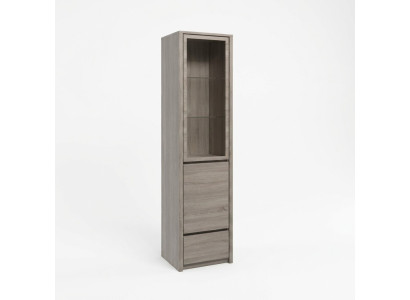 Elegante moderne grijze vitrinekast
