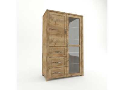 Moderne en elegante bruine houten vitrinekast