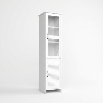 Moderne MDF witte en glazen vitrinekast