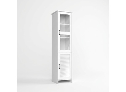 Moderne MDF witte en glazen vitrinekast