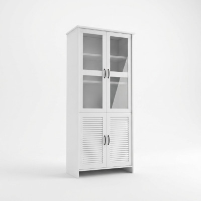 Moderne witte MDF vitrinekast met glas