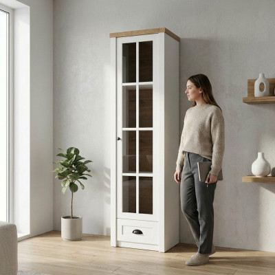 Moderne witte vitrinekast