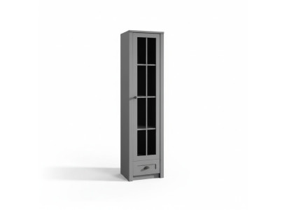 Moderne en elegante grijze vitrinekast