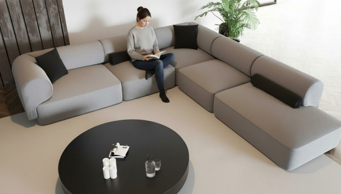 Moderne en elegante hoekbank voor de woonkamer