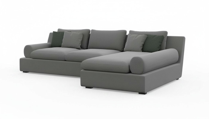 Esthetische hoekbank met vorm en zachtheid in het materiaal