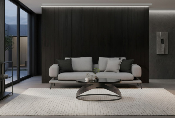 Moderne driezits bank, zacht, comfortabel, ideaal