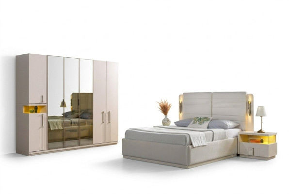Koko slaapkamermeubelset bed, kast, nachtkastje 4 st.