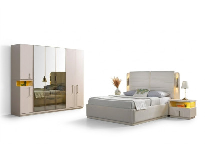 Koko slaapkamermeubelset bed, kast, nachtkastje 4 st.