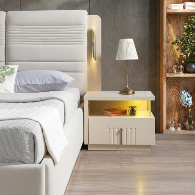 Moderne nachttafel met verlichting