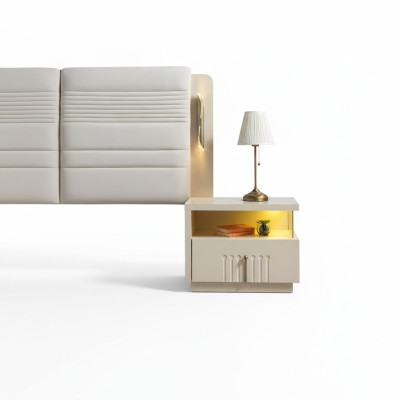 Moderne nachttafel met verlichting