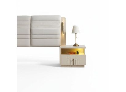 Moderne nachttafel met verlichting