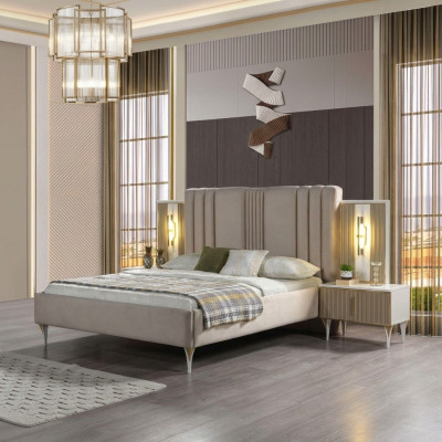 Elegante 3-delige meubelset met bed en nachtkastjes