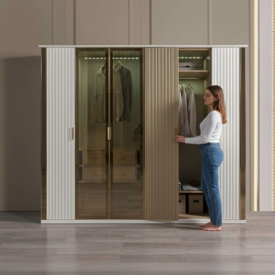 Moderne en luxe glazen kast, 234 cm