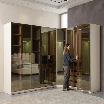 Moderne hoekkast met groot patroon