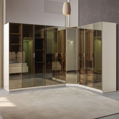 Moderne hoekkast met groot patroon