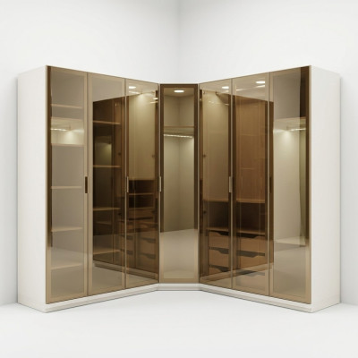 Moderne hoekkast met groot patroon