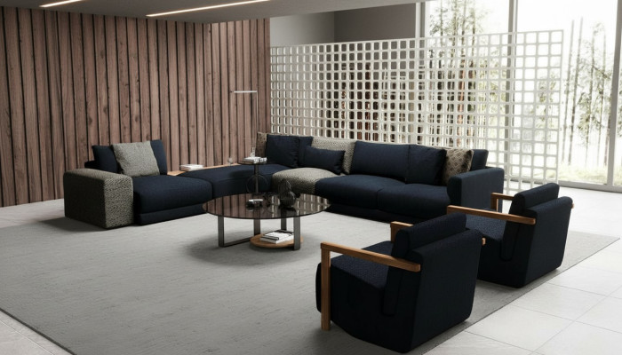 Elegante hoekbank met stoel, prachtig en comfortabel tegelijk