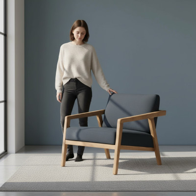 Elegante en minimalistische stoel. Comfortabel. Modern.