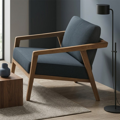 Elegante en minimalistische stoel. Comfortabel. Modern.