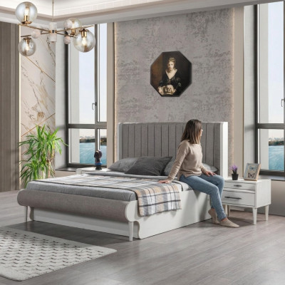 Elegante 3-delige meubelset met bed + 2 nachtkastjes